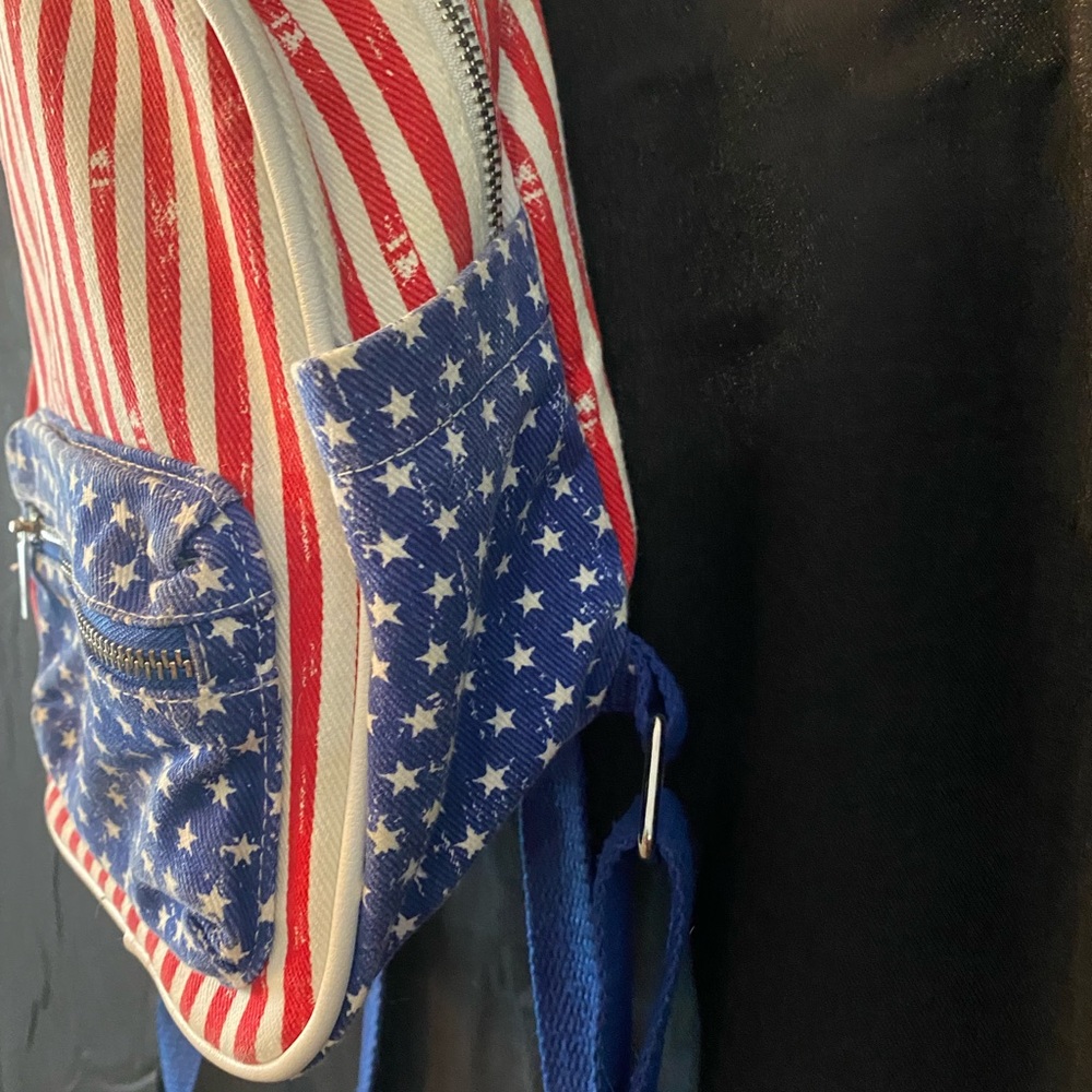 Mossimo Like New Red White Blue Small Backpack - image 4